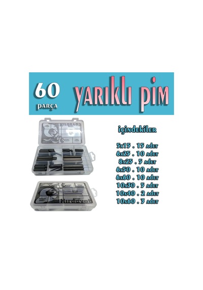 60 Parça Yarıklı Pim Seti