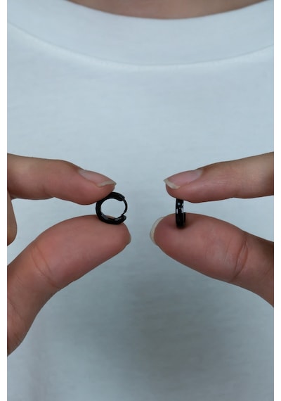 Ince Halka Erkek Bayan Unisex Çelik Küpe Çifti 3 MM 3 Renk Mse6