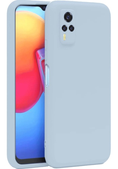 Newface Vivo Y53s Kılıf Nano İçi Kadife Silikon - Buz Mavi Buz Mavi