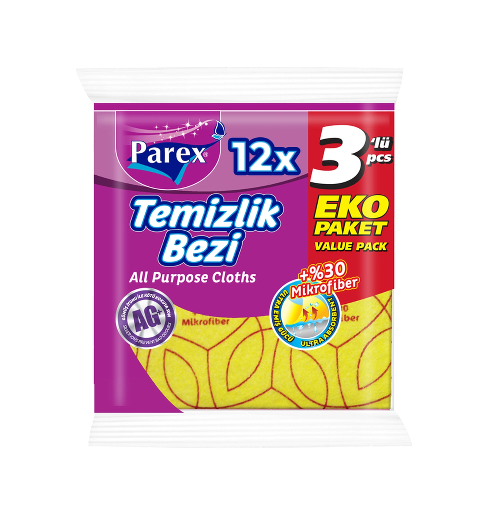 Yüzde 30 3'lü Mikrofiber Temizlik Bezi Onikili Paket Diğer