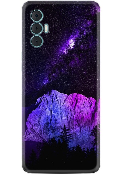 Tecno Spark 8 Pro Kılıf Silikon Desen Purple Mountain 1640