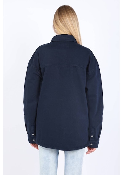 Banny Jeans Kadın Oversize Jean Gömlek Lacivert