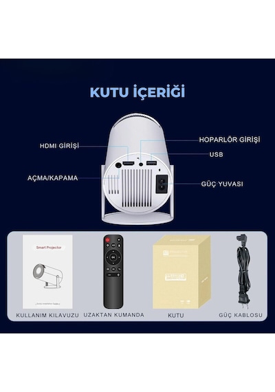 Hy300 Pro Taşınabilir Android Projeksiyon En Güncel Versiyon Wifi Destekli Akıllı Sinema Projektör Ultra Hd
