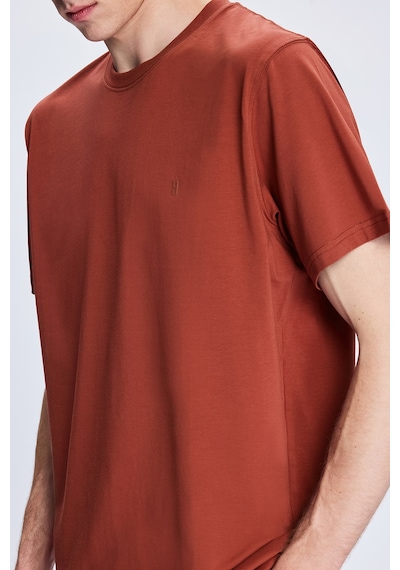 Hatemoğlu Bordo Regular Fit Bisiklet Yaka Pamuklu Triko Tişört 35102024c014 018 423595 Çok Renkli