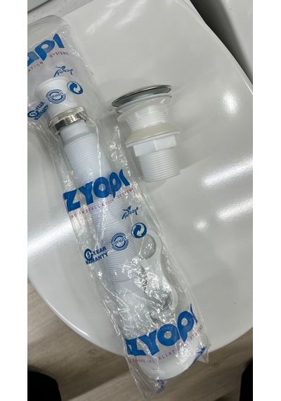 Krom Lavabo Gideri Pop Up Bas Bırak Sifon