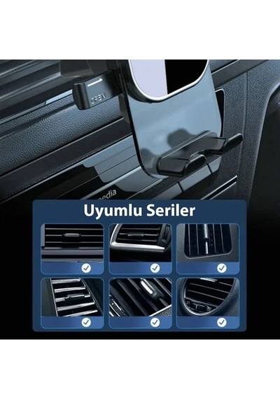 Powerway Tt49 Araç İçi Petek Klima İçin Kıskaçlı Destekli Telefon Tutucu -