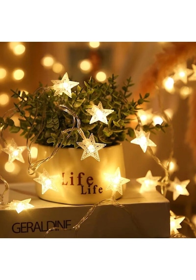 Dekoratif Yıldızlı İp Led Işık - Star Yıldız Led Işık Yılbaşı Süs