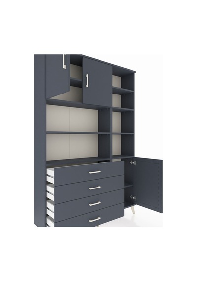 Arges Dolap 9 Raflı 4 Çekmeceli 3 Kapaklı 132x30x195 Antrasit-antrasit/antrasit Antrasıt/antrasıt Arges Dolap 9 Raflı 4 Çekmeceli 3 Kapaklı 132x30x195 Antrasit-antrasit/antrasit Antrasıt/antrasıt
