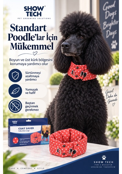 Showtech Köpek Kürk Koruyucu Kıtık Oluşumunu Engelleyeci Yumuşak Tasma Büyük Boy