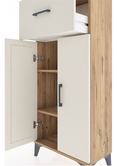 Hyperion Dolap 2 Raflı Tek Çekmeceli 2 Kapaklı 60x44x134 Çam-aytaşı Atlas Çam