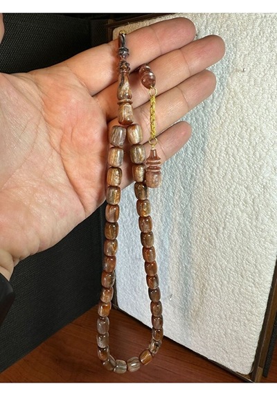 Katalin Simli Kahverengi Kapsül Kesim 7x11mm Hediye T-246