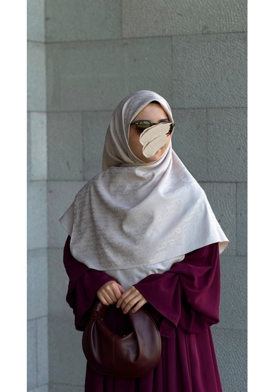 Qalortex Scarf Premium Jakarlı Mira B.boy Eşarp -vanilya