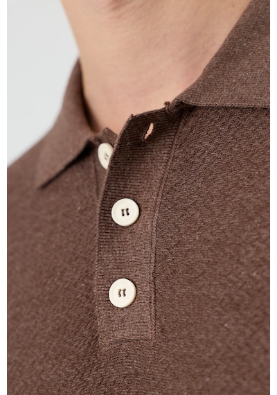Antioch Dokulu Polo Yaka Triko Erkek T-shirt Kahverengi