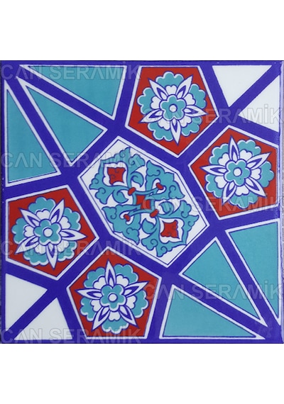 Can Seramik – 20x20 Cm. Cç-3 İznik Çini Karo 5' Li 1 Paket