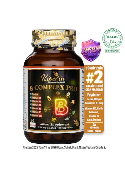 Kiperin B Complex Pro Yüksek Emilim B Vitamini Kompleksi 30 Kapsül