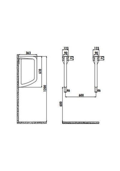Creavit Pisuvar Ara Bölme Tp660