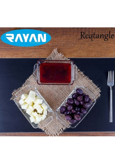 Reqtangle Tekli Dikdörtgen Cam Kahvaltılık Royaleks-81484