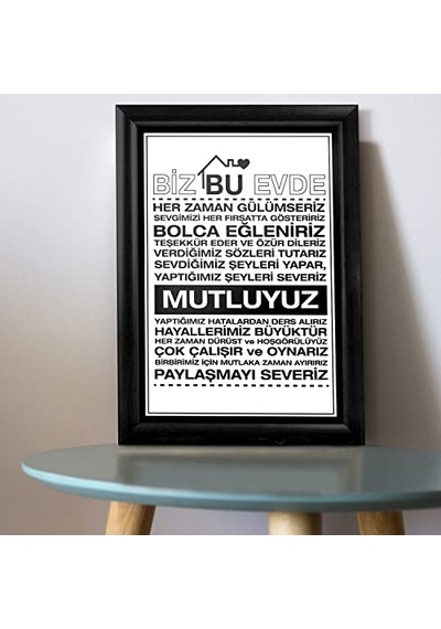 Ailenize Özel Dekoratif Ev Hediyesi Baskılı Çerçeve 24x33x1 Cm