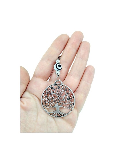 Metal Nazar Boncuğu Hayat Ağacı Siyah Beyaz Nazar Boncuklu Araba