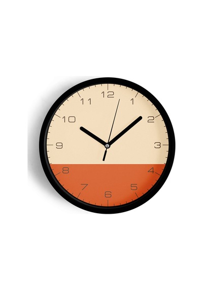 Modern Tasarım Duvar Saati - 25cm - Önü Camlı Siyah Kasa - Sessiz Mekanizma-jh0616 Siyah