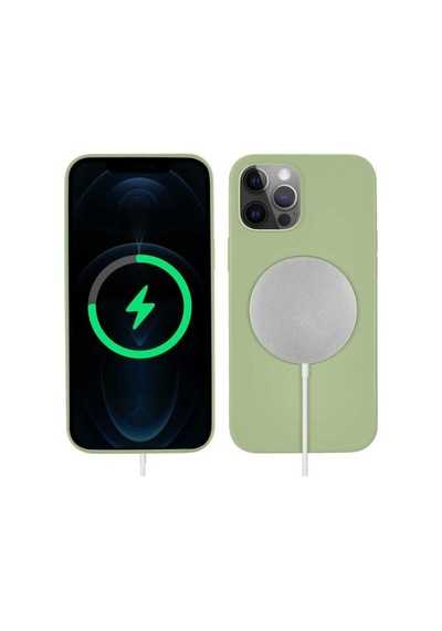 Apple Uyumlu iPhone 12 Pro Kılıf Zore Silksafe Wireless Kapak Light Green