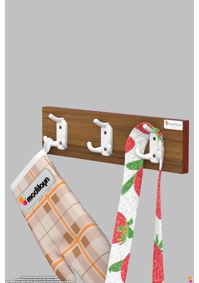 Arı 9 Kancalı Mutfak Askısı 3'lü Set 36,4x9,6 Cm - Şık Tasarım, Çok Amaçlı Düzenleyici Ve Yer Tasarrufu 40 Cm