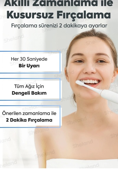 Şarjlı Elektrikli Diş Fırçası Ipx7 Su Geçirmez 42.000 Titreşim 6 Mod Sonic 3 + 1 Başlık