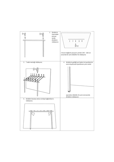 Ahşap Sundurma Çardak Gölgelik Bahçe Pergola Tente