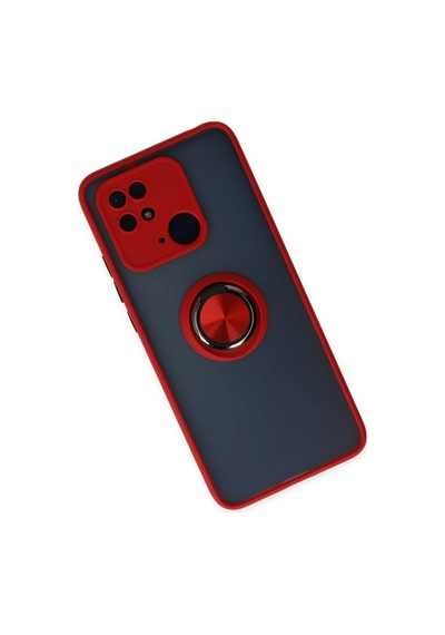 Newface Xiaomi Poco C40 Kılıf Montreal Yüzüklü Silikon Kapak - Kırmızı