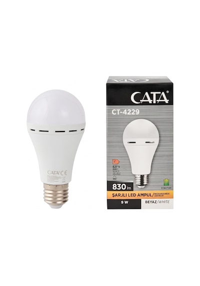Şarjlı Led Ampul 9w 6400k Beyaz Işık