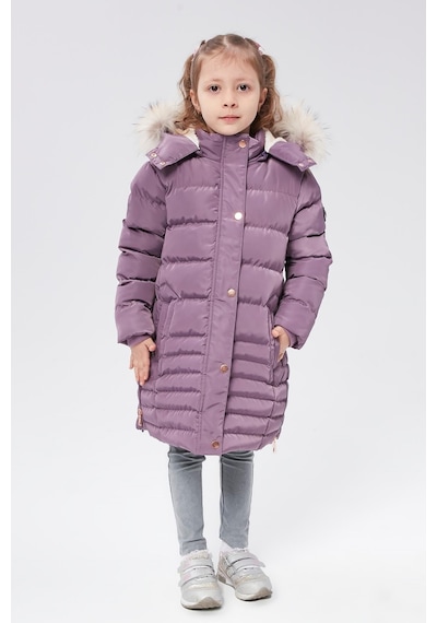 Benitto Kids Benittokids Kız Çocuk Natürel Kürklü Kaban 51301-Mor