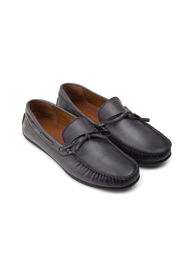 Deery Hakiki Deri Gri Erkek Loafer Ayakkabı Gri (539892114) Gri