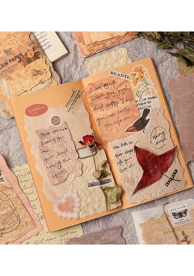 Vintage Doku Tasarımlı Scrapbook Kağıt Seti 28 Parça Genel