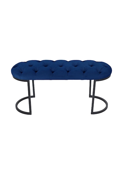 Elısse Mavi Model- Oval Metal Ayak 100 Cm Bench&koltuk&puf-yatak Odası Önü&ucu Puff&oturak
