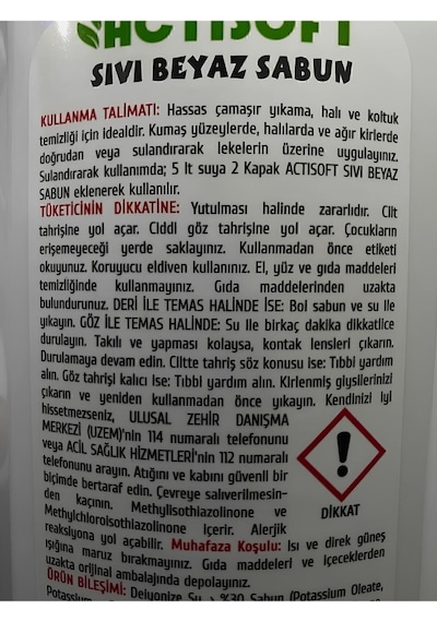 Sıvı Beyaz Sabun Yüzey Temizleyici 1000 Ml X 4 Adet 4'lü Set