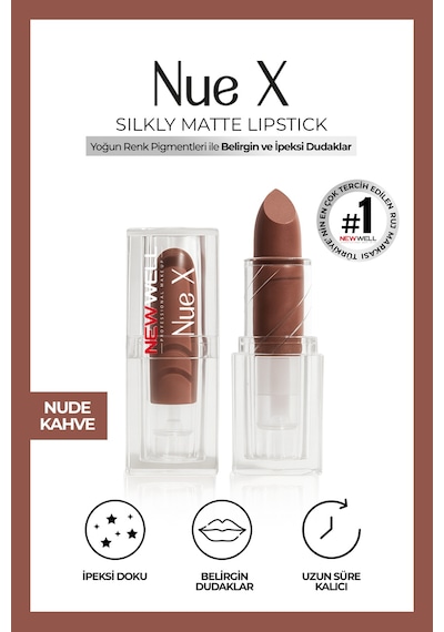 Nue X Silkly Matte Lipstick Nude Kahve 04 0