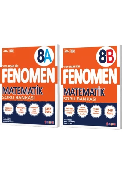 Fenomen Yayınları 8. Sınıf Matematik A B Soru Bankası 2 Kitap