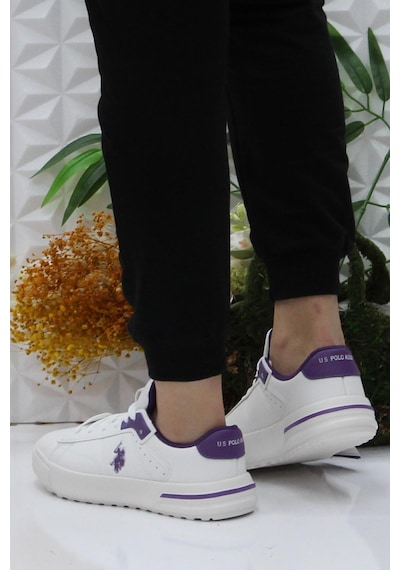 U.s. Polo Assn. Mango Wmn Kırık Beyaz Mor Sneaker Kadın Ayakkabı 001