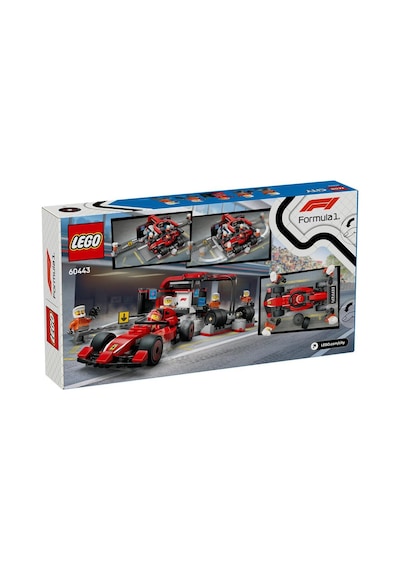 Lego City 60443 F1 Pit Stop And Pit Crew With Ferrari Car