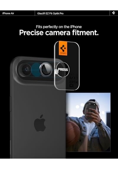 Apple iPhone Air İle Uyumlu Kamera Lens Camı Koruyucu Kolay Kurulum Glas.tr Ez Fit Optik Pro 2 Adet Gray - Agl10130