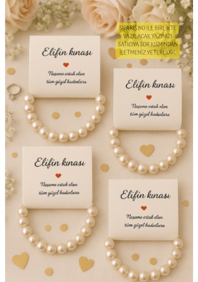 10 Adet İnci Bileklik - Kına Hediyesi - Nişan Hediyesi - Bride Hediyesi - Lastiklidir.