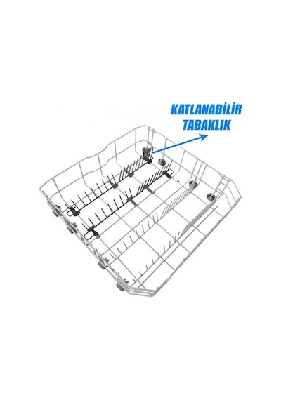 Grundig Uyumlu Bulaşık Makinesi Alt Sepet Katlanabilir Tabaklıklı