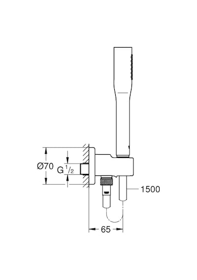 Grohe Su Çıkış Dirsekli El Duş Seti Euphoria Krom - 26404000