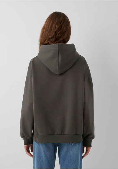 Mavi Logo Baskılı Kapüşonlu Haki Sweatshirt 1600361-71598 Yeşil