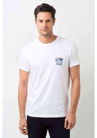 Pokemon Avengermon Nidoran Baskılı Beyaz Erkek Tshirt