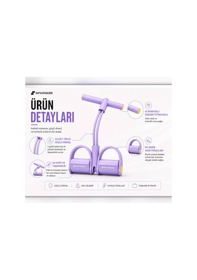 2 Tüplü Body Trimmer Direnç Lastikli Mekik Ve Ev Egzersiz Aleti - Kadınlar Ve Yeni Başlayanlar İçin Mor