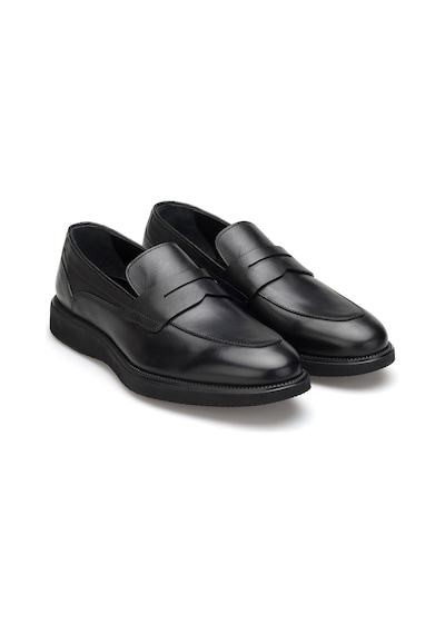 Fıt Hakiki Deri Erkek Loafer Siyah