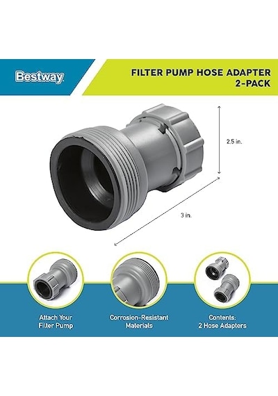 Flowclear Yer Üstü Filtre Pompası Havuz Hortumu Adaptörü, Hortum Çapı 1,5 " 38 Mm Ölçer Ve 1,25" 32 Mm Çaplı Havuz Vanalarına Bağlanır