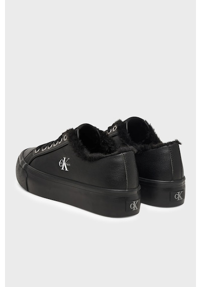 Calvin Klein Logolu İçi Kürklü Deri Sneaker Ayakkabı Hw0hw032350gj Kadın Ayakkabı Hw0hw03235 0gj Siyah