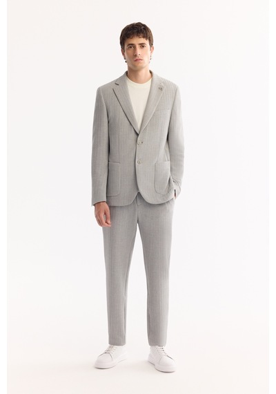 Avva Erkek Gri Mono Yaka Bi-stretch Hafif Dokulu Blazer Comfort Slim Fit Ceket A52y4003 Avva Erkek Gri Mono Yaka Bi-stretch Hafif Dokulu Blazer Comfort Slim Fit Ceket A52y4003